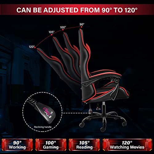 Racing-Inspired Ergonomic Gaming Chair - Red/Black