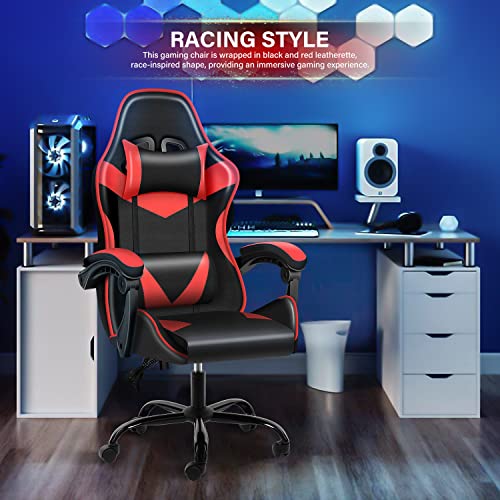 Racing-Inspired Ergonomic Gaming Chair - Red/Black