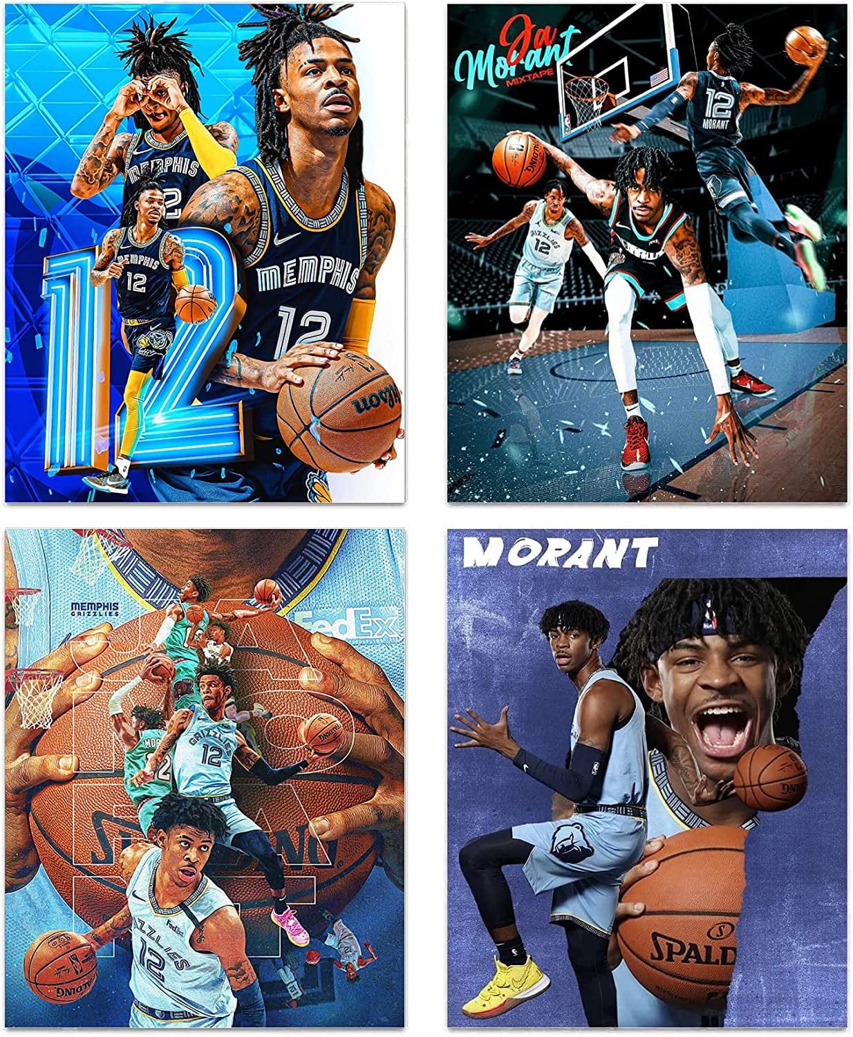 Ja Morant Basketball Art Posters, Unframed 8x10 Prints for Sports Enthusiasts