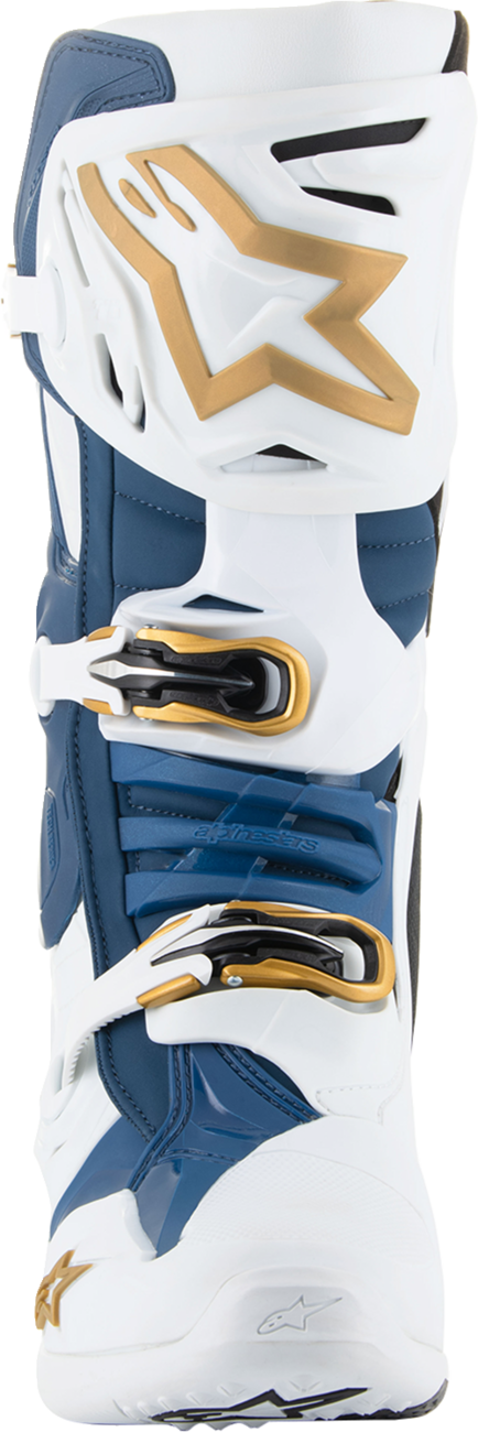 Alpinestars Arlington LE Tech 10 Motorcycle Boots - White/Blue/Gold - US 8