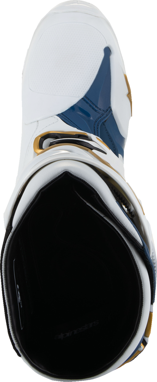 Alpinestars Arlington LE Tech 10 Motorcycle Boots - White/Blue/Gold - US 8