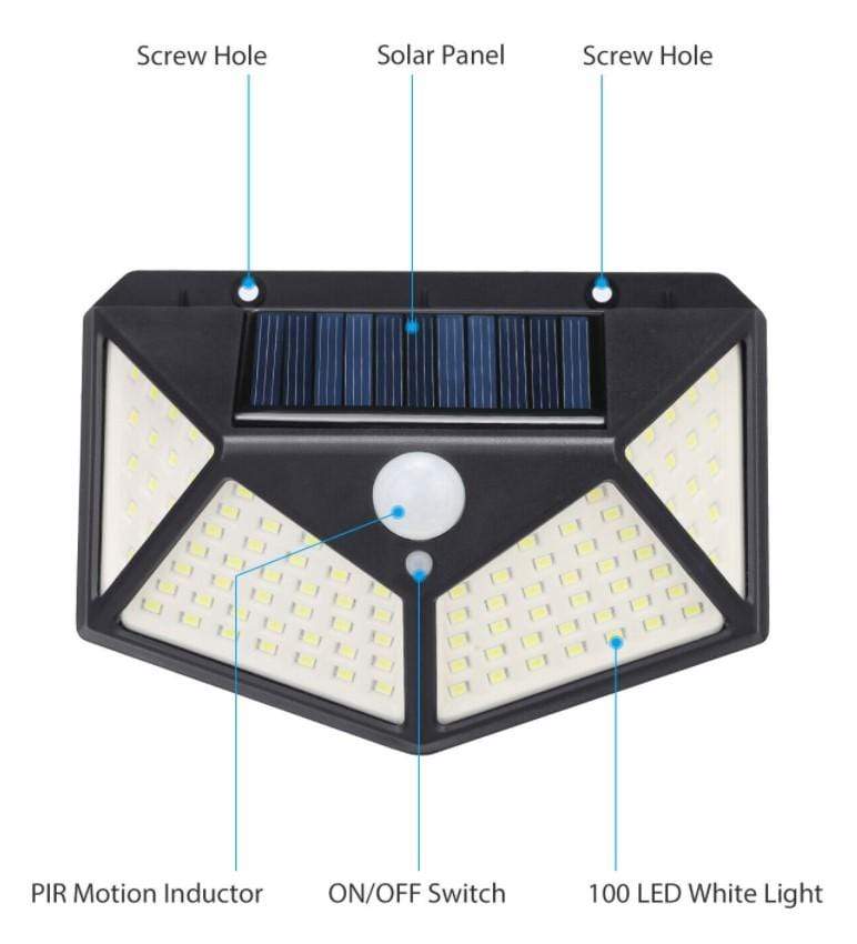 2-Pack Solar Motion Sensor Lights for Outdoor Security