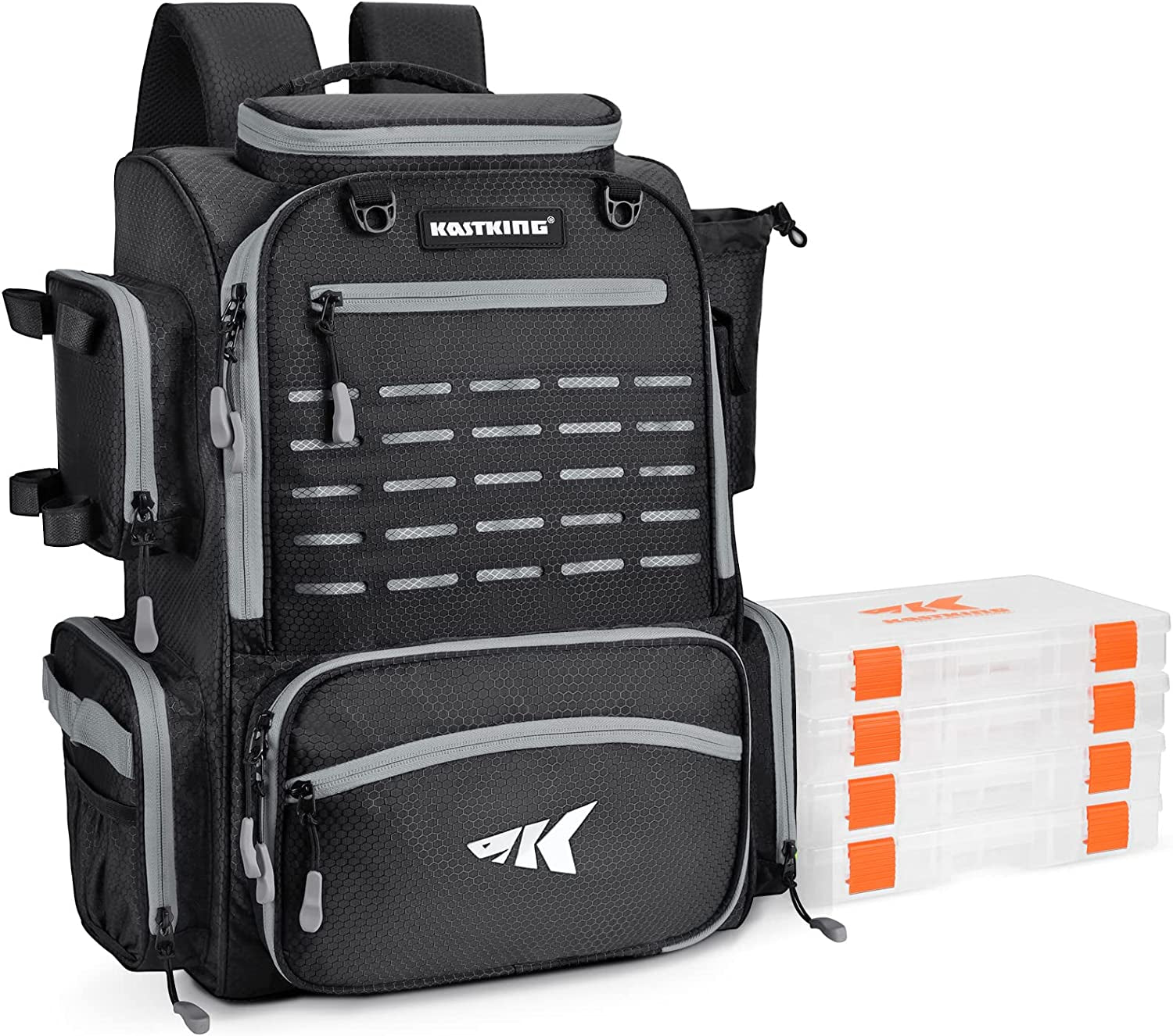 Kastking Waterproof Fishing Tackle Backpack with 20 Pockets and Rod Holders