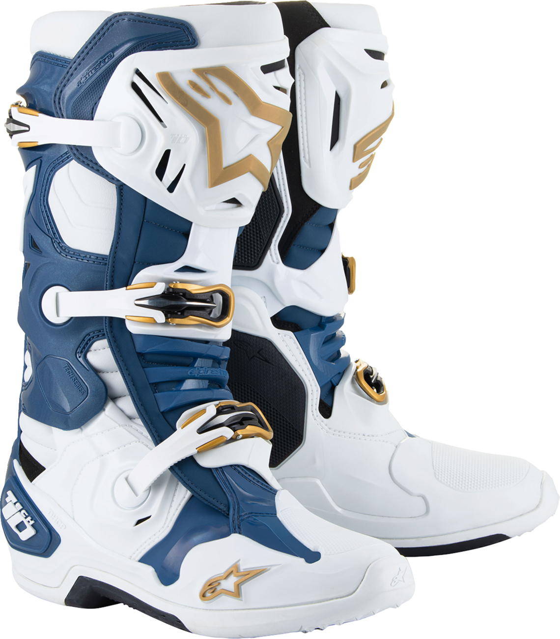 Alpinestars Arlington LE Tech 10 Motorcycle Boots - White/Blue/Gold - US 9