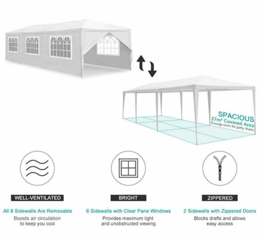 Durable 10x30 Waterproof Outdoor Party Tent with 8 Removable Walls