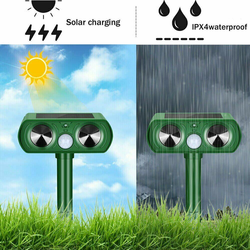 Dual Ultrasonic Solar Pest Repellent for Outdoor Security