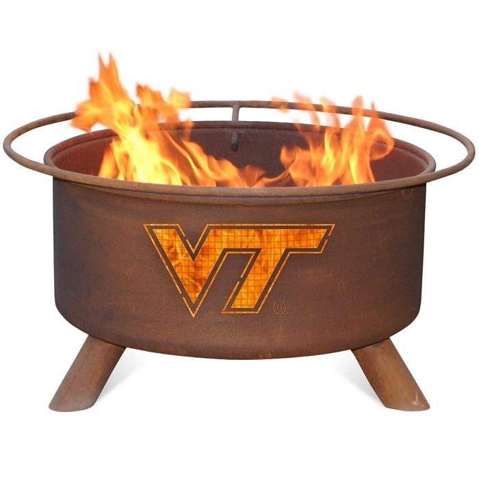 Virginia Tech Hokie Pride Steel Fire Pit with Flame Cut Art