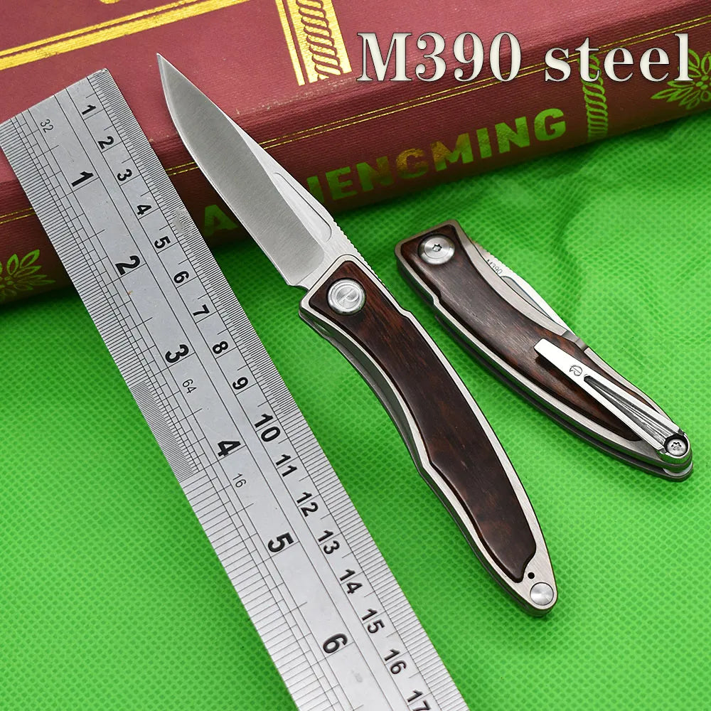 LUOKESIDIY M390 Steel Blade Folding Knife, Compact Outdoor EDC Tool