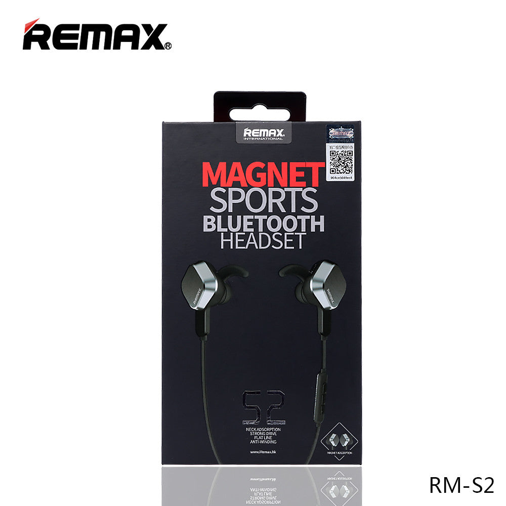 Remax RB-S2 Bluetooth Headphones - Magnetic, Sporty & Noise-Reducing