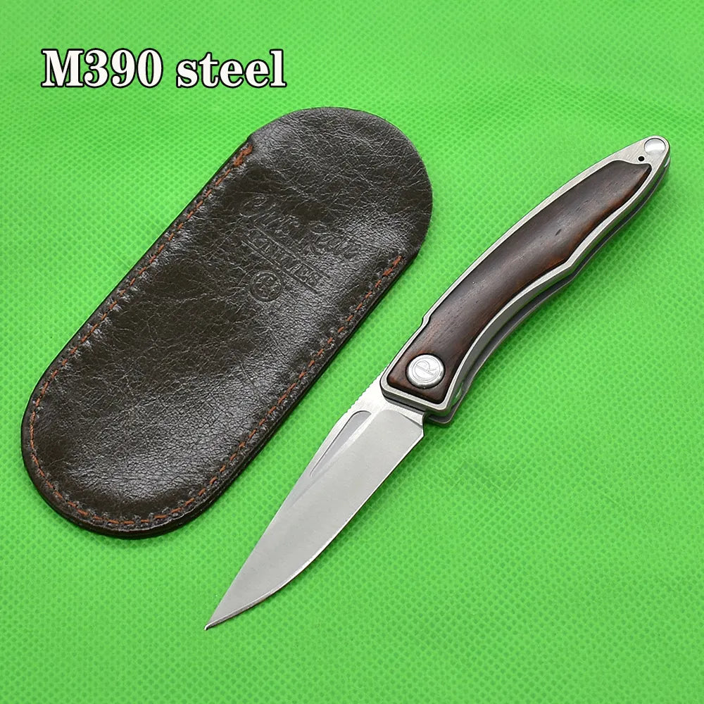 LUOKESIDIY M390 Steel Blade Folding Knife, Compact Outdoor EDC Tool