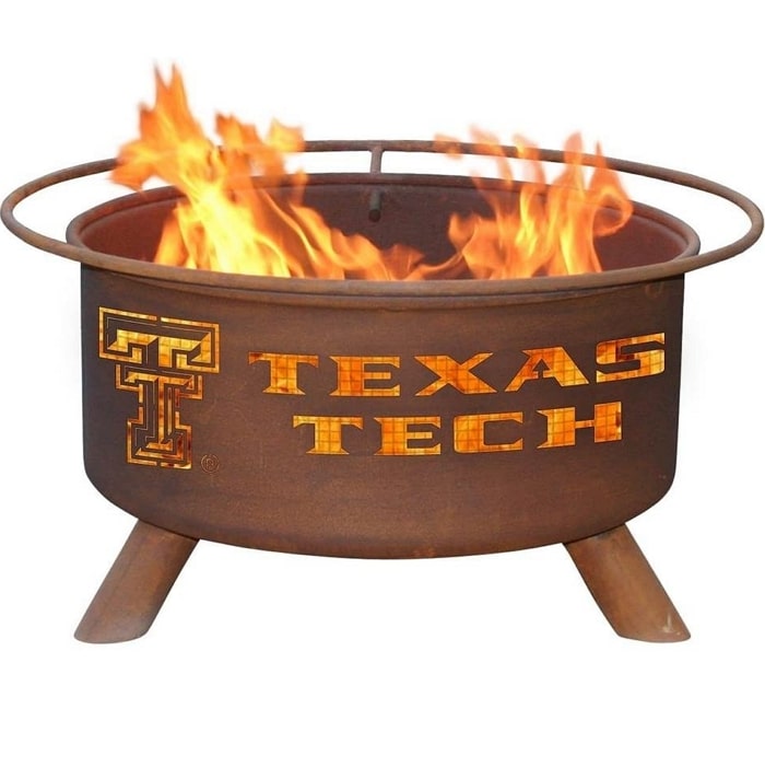 Texas Tech F233 Steel Fire Pit with Rust Patina Finish