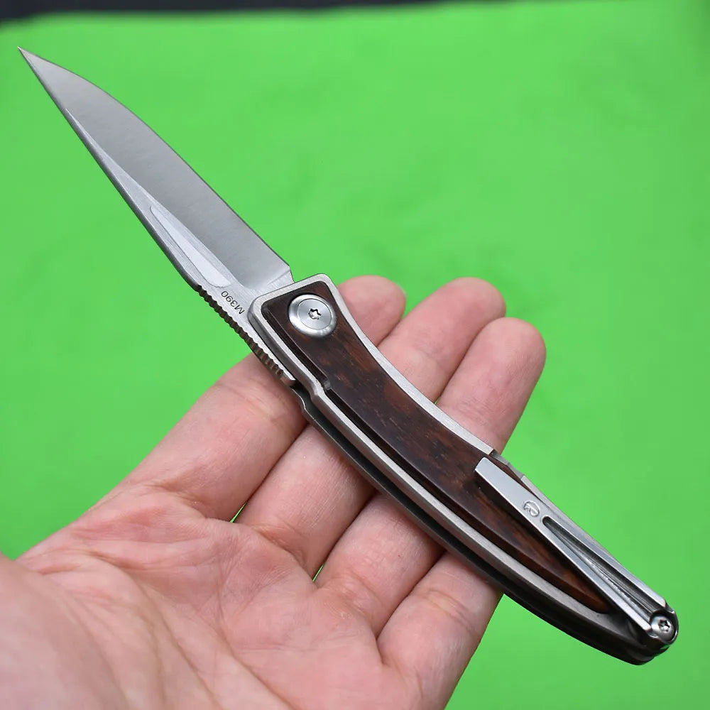 LUOKESIDIY M390 Steel Blade Folding Knife, Compact Outdoor EDC Tool