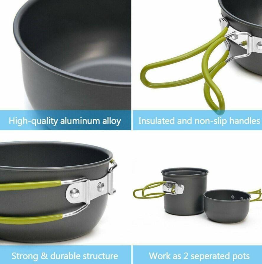 Premium 14-Piece Anodized Aluminum Camping Cookware Set