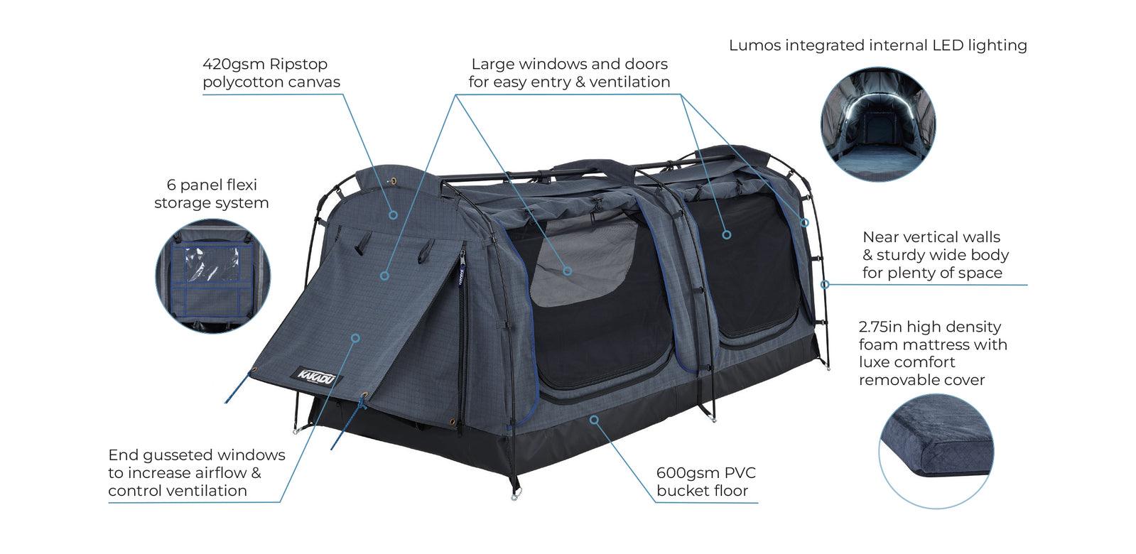 Kakadu Sundowner Swag 1P - Deluxe Single Camping Swag