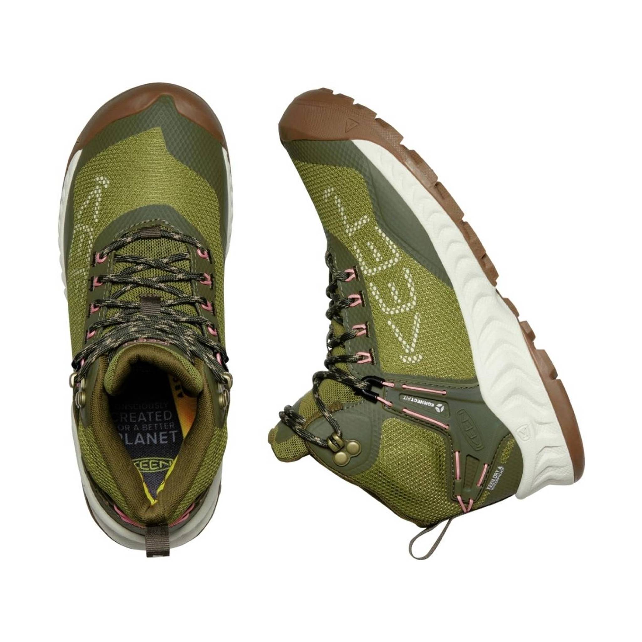 KEEN Women's NXIS EVO Waterproof Hiking Boot - Olive Drab/Birch