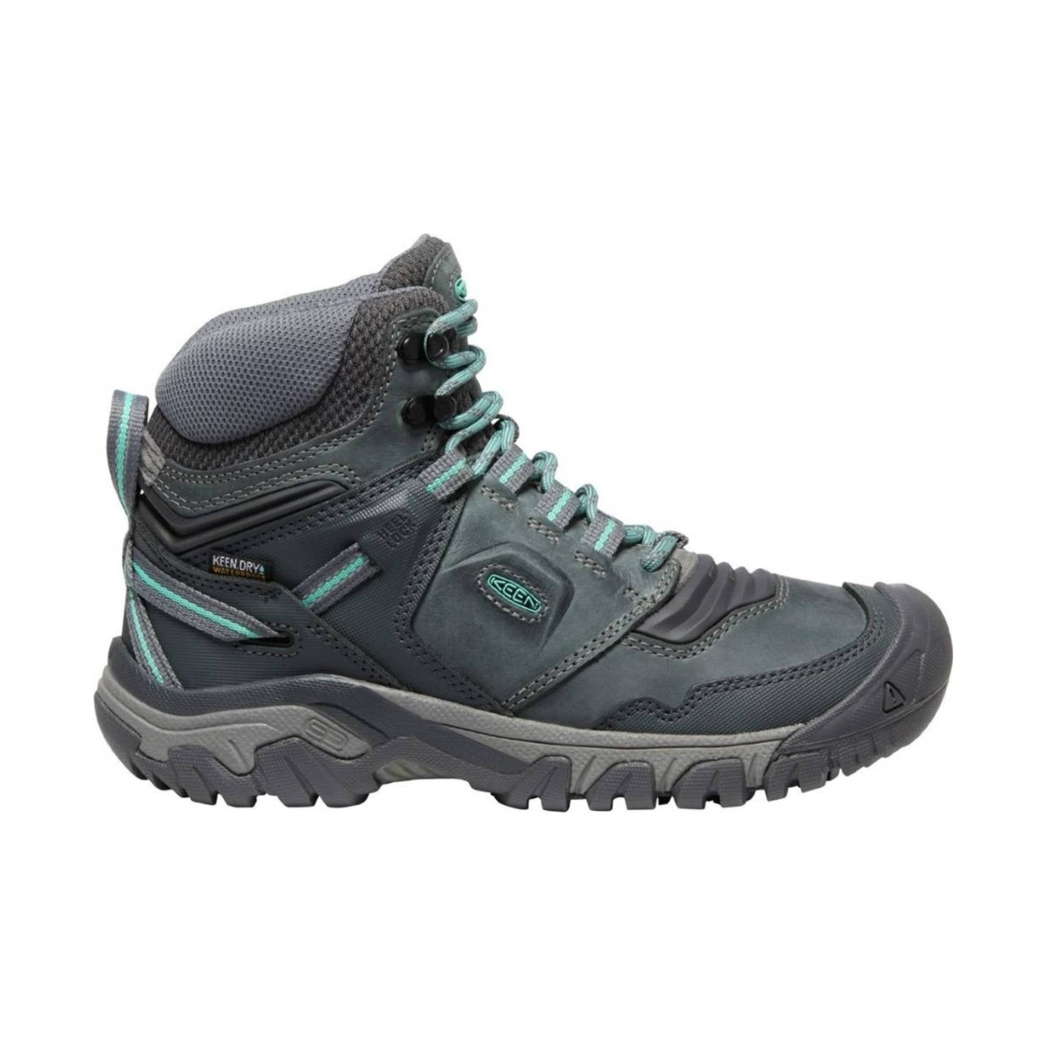 KEEN Women's Ridge Flex Mid Waterproof Hiking Boot - Steel Grey/Porcelain