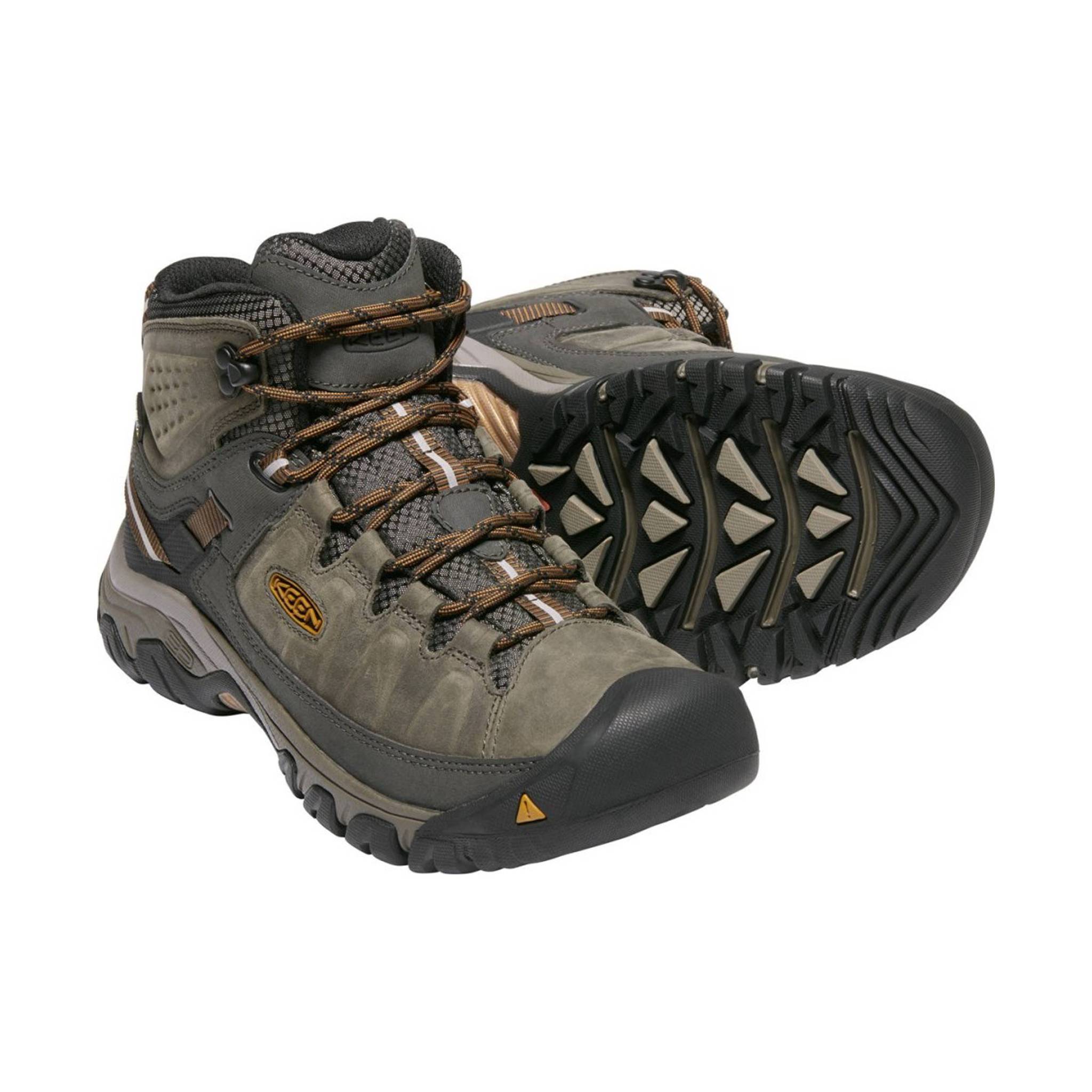 KEEN Men's Targhee III Waterproof Mid Hiking Boot - Black Olive/Golden Brown