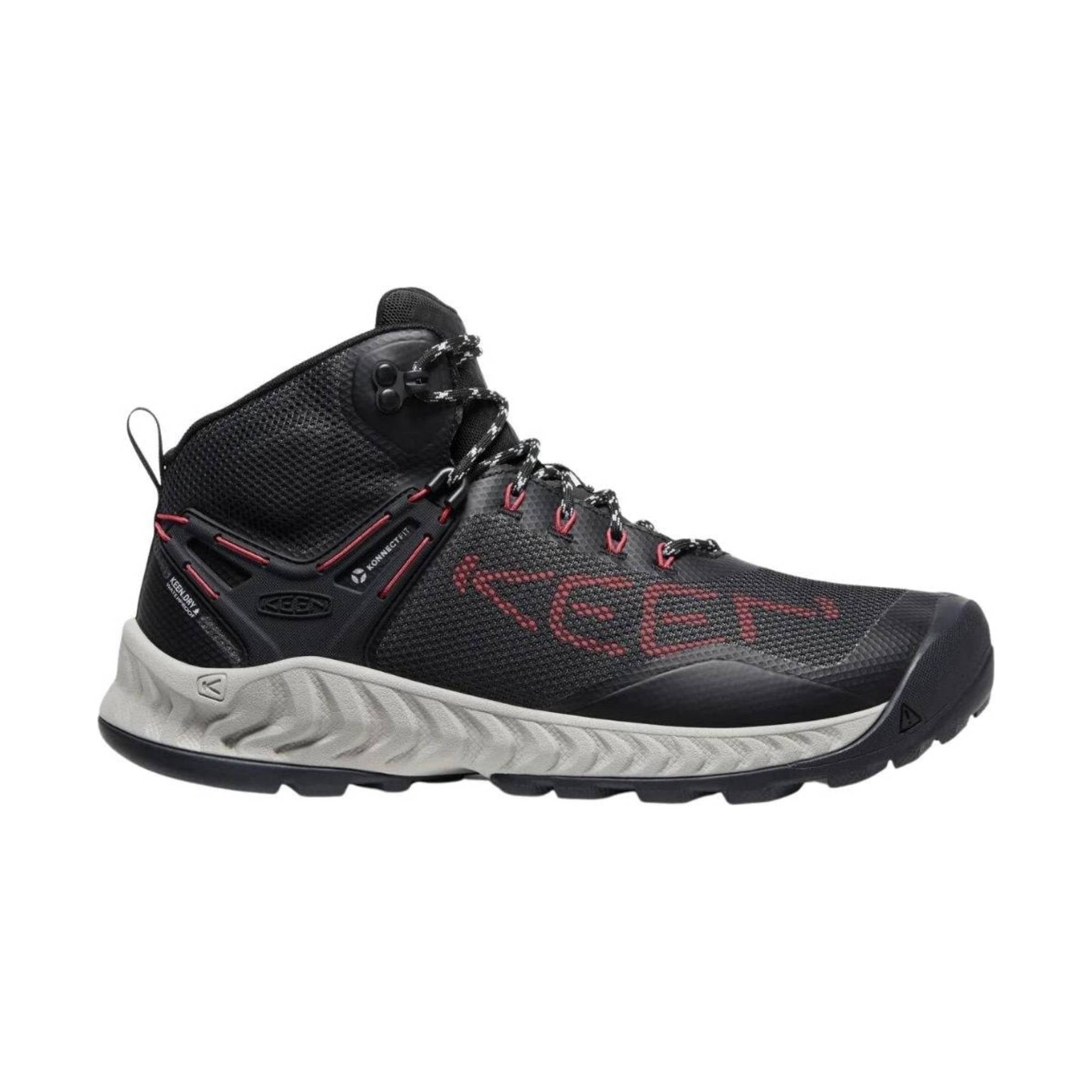 KEEN Men's NXIS EVO Waterproof Hiking Boot - Black/Red