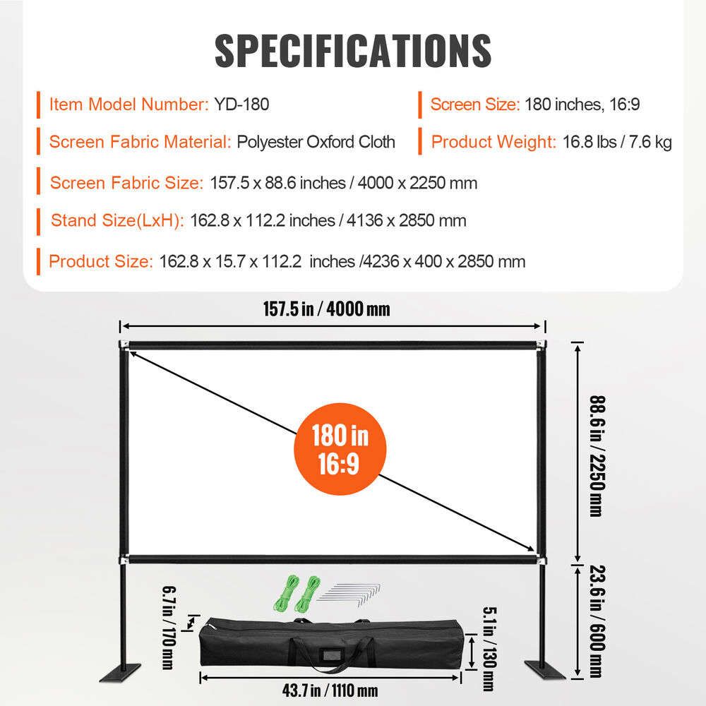 VEVOR Portable Outdoor Movie Screen with Stand