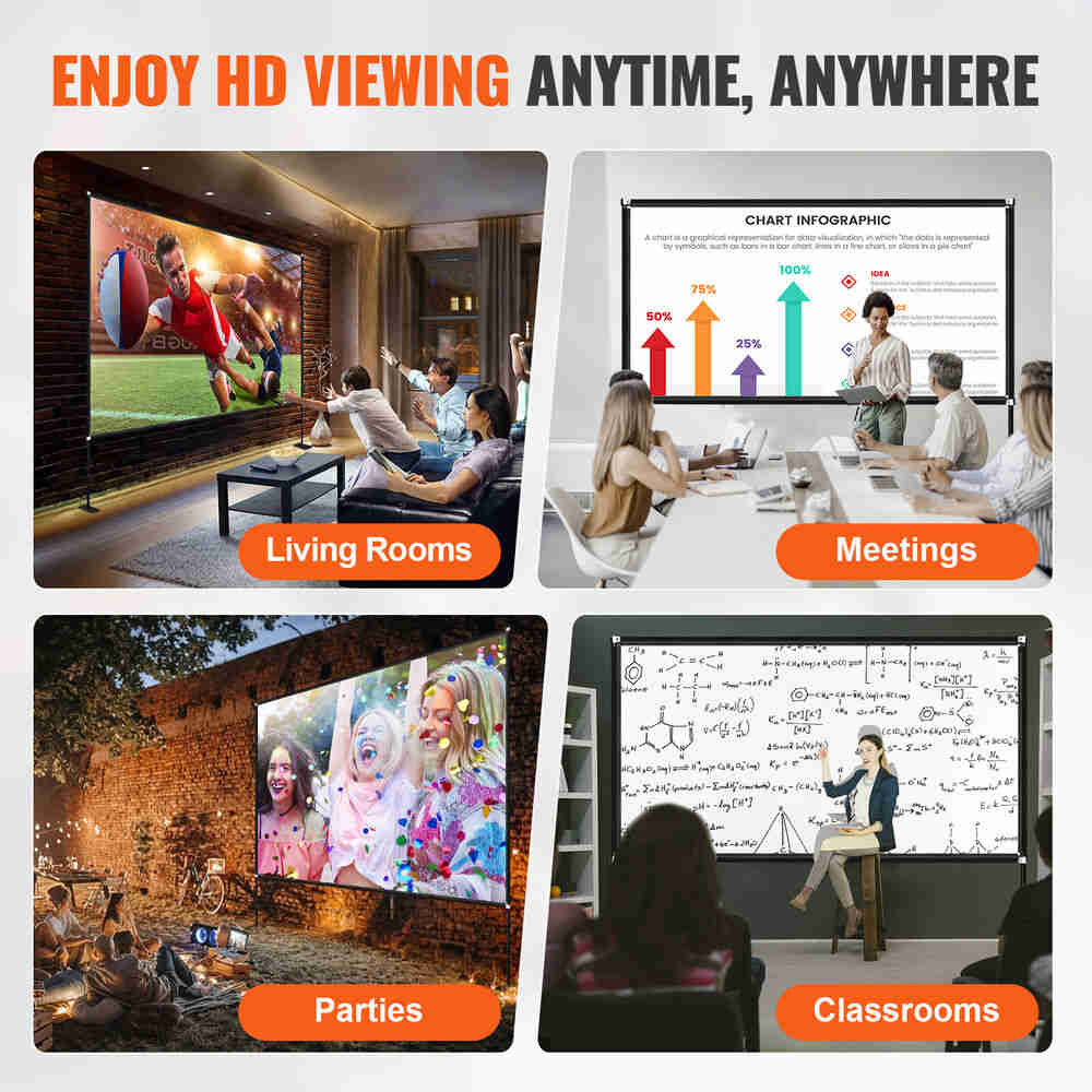 VEVOR Portable Outdoor Movie Screen with Stand
