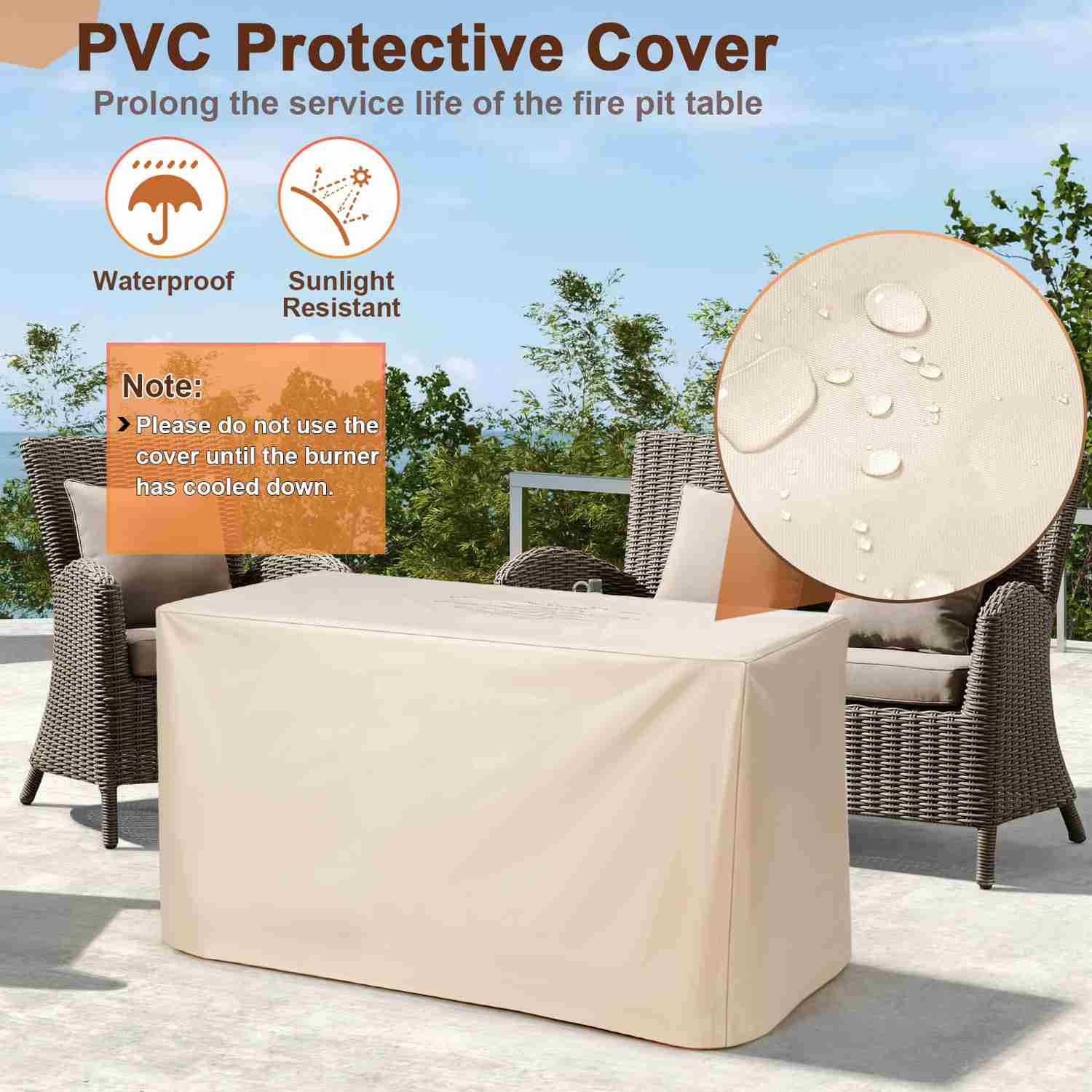 Tangkula 42 Inch Propane Fire Pit Table with Ceramic Tabletop