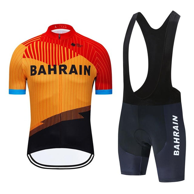 Team BAHRAIN Cycling Jersey Set for Men - Quick-Dry, Breathable & Comfortable