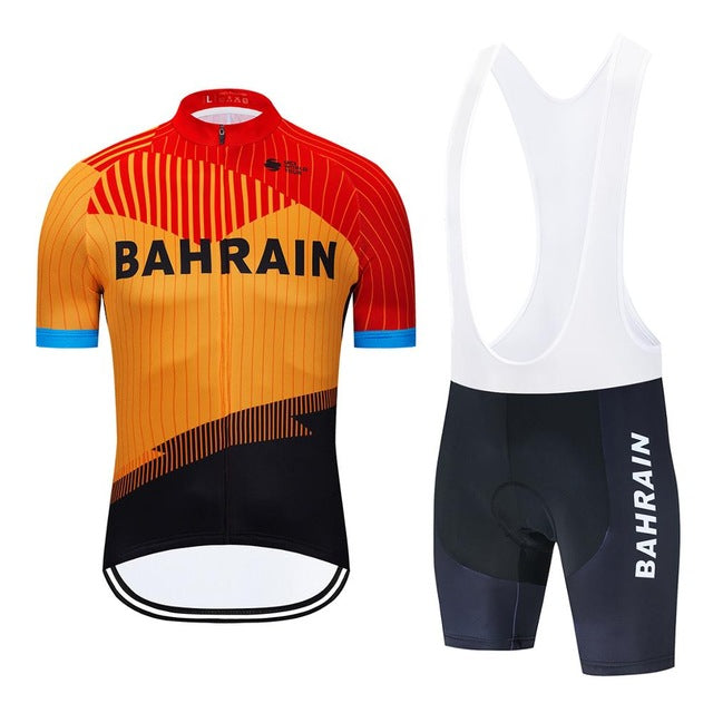 Team BAHRAIN Cycling Jersey Set for Men - Quick-Dry, Breathable & Comfortable