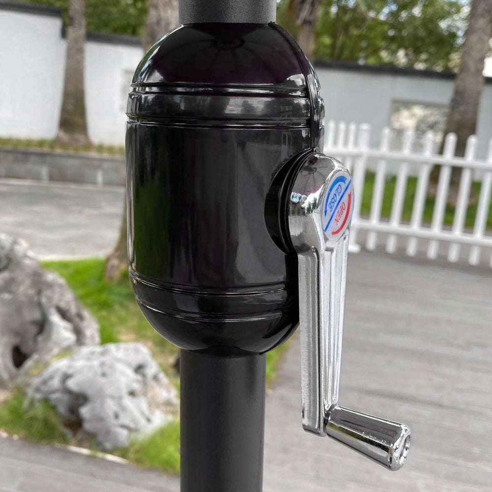 10 Ft x 6.5 Ft Rectangular Solar LED Patio Umbrella