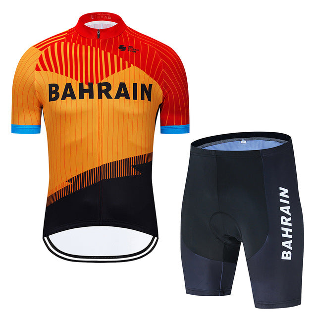 Team BAHRAIN Cycling Jersey Set for Men - Quick-Dry, Breathable & Comfortable