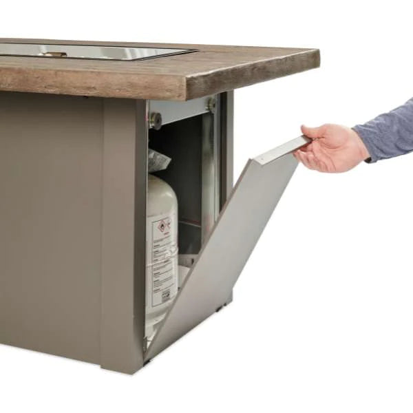 Outdoor Greatroom Company Driftwood Havenwood Rectangular Gas Fire Pit Table with Gray Base