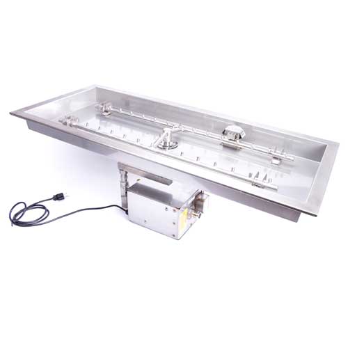 66 X 16 Rectangle H-Burner Fully Assembled Commercial Grade CSA Certified Fire Pit Insert with Electronic Ignition