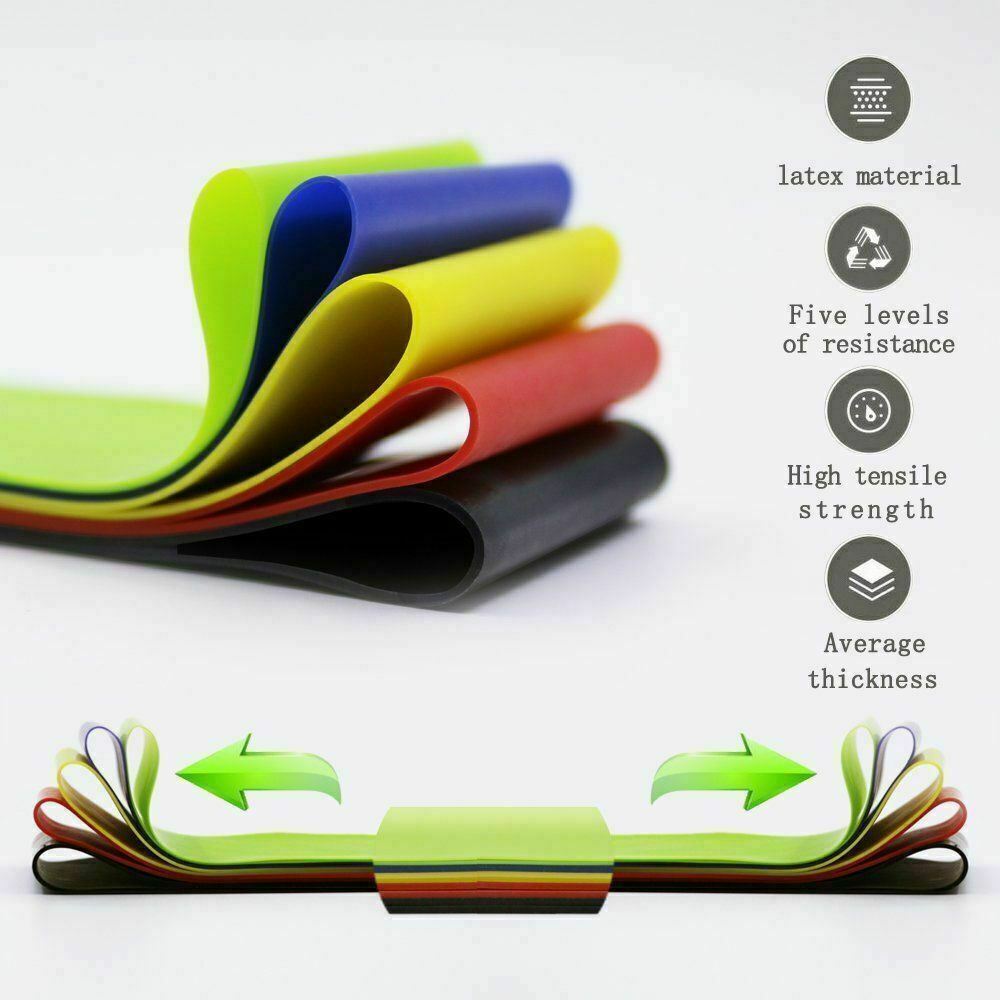 Premium Resistance Bands Loop Set - 5 Exercise Bands for Workout, CrossFit, Yoga & Fitness