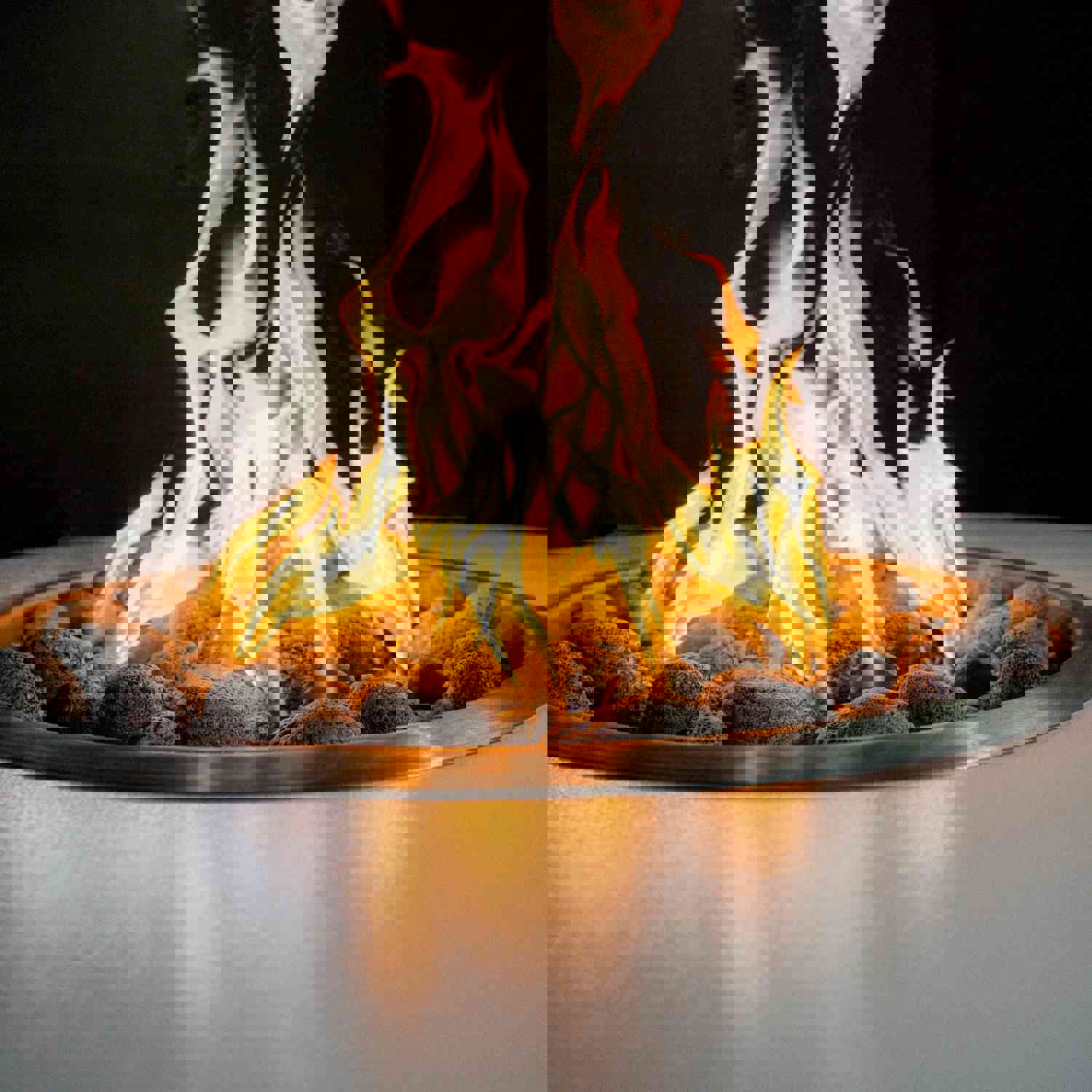 The Outdoor Plus - Isla 60 Black Powder Coated Metal Liquid Propane Fire Pit