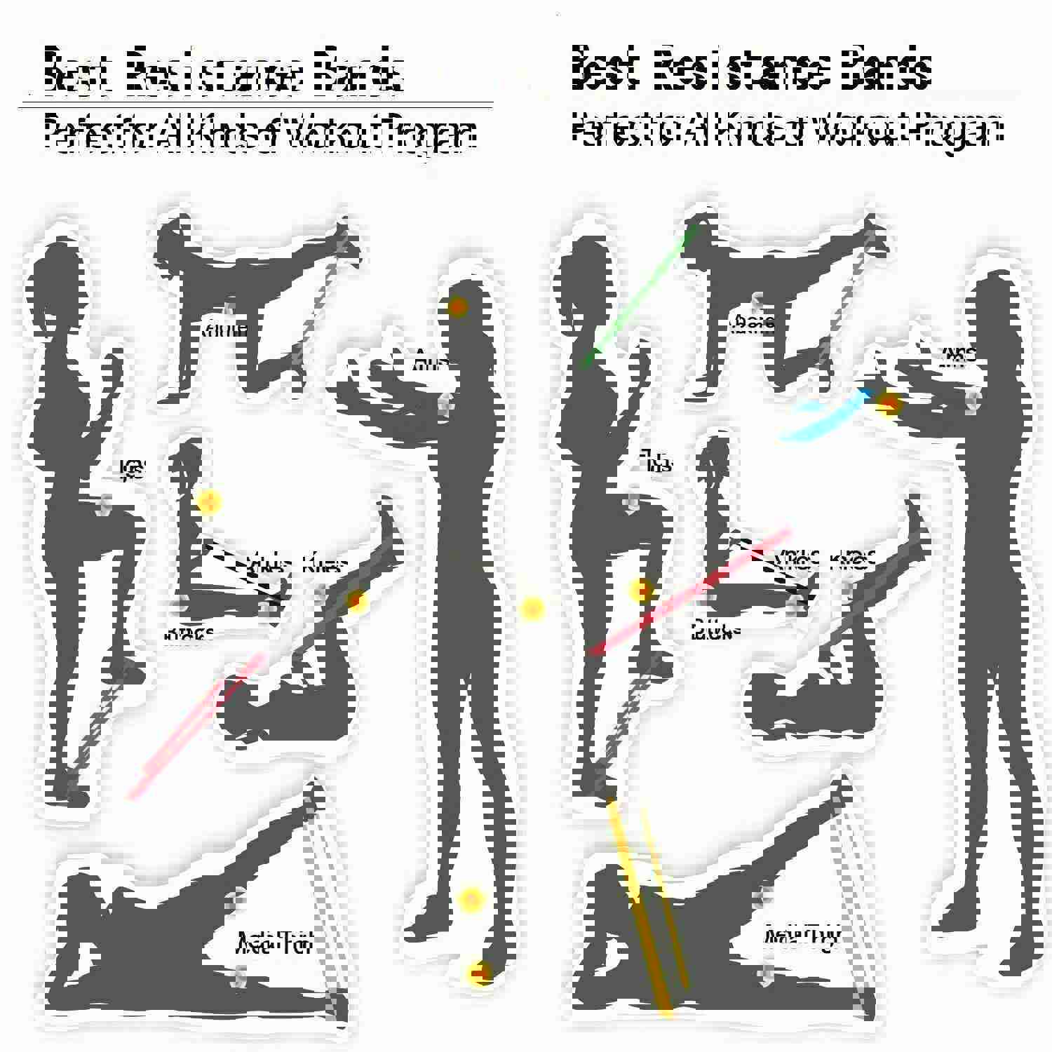 Premium Resistance Bands Loop Set - 5 Exercise Bands for Workout, CrossFit, Yoga & Fitness