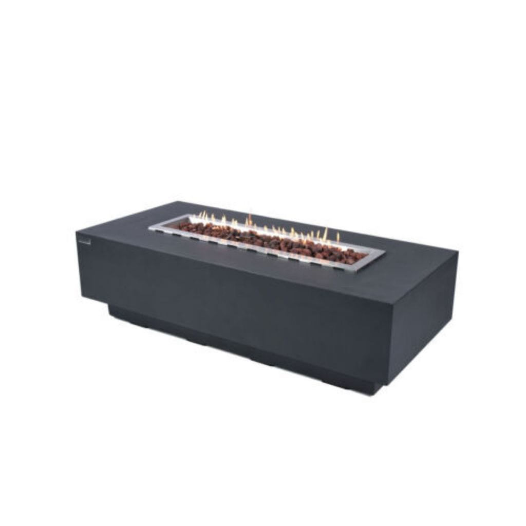 Elementi 60 Dark Gray Granville Concrete Rectangle Gas Fire Table