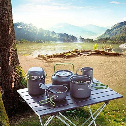 Overmont Camping Kettle - Lightweight Aluminum Outdoor Tea & Coffee Pot (27/42 FL OZ)