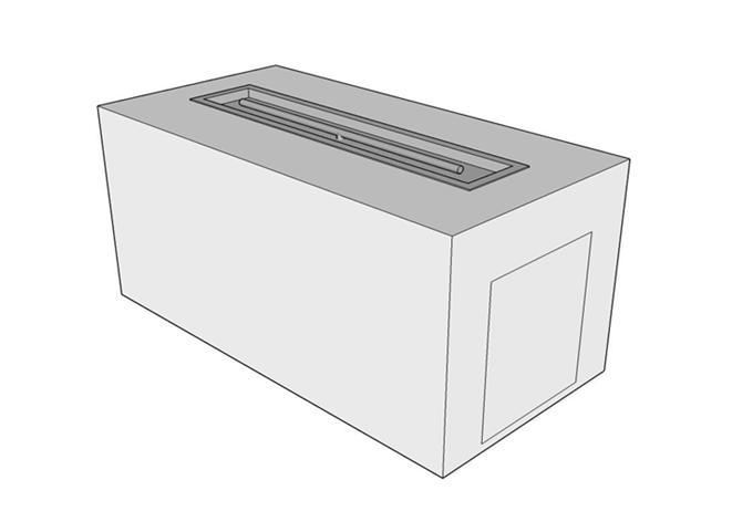 Rectangular Gas Fire Pit Kit - Ready-to-Finish - 96 x 24 x 24 by The Outdoor Plus