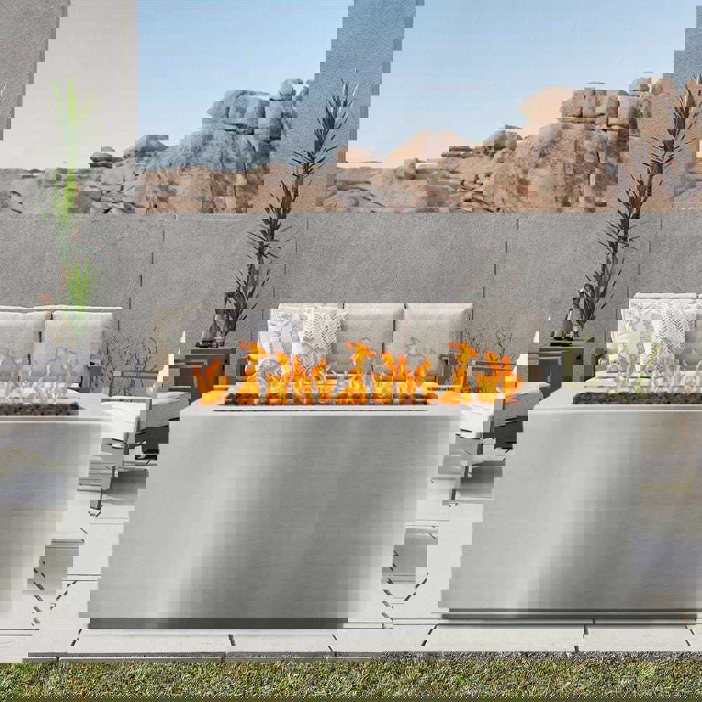 Top Fires Pismo Rectangular Stainless Steel Gas Fire Pit