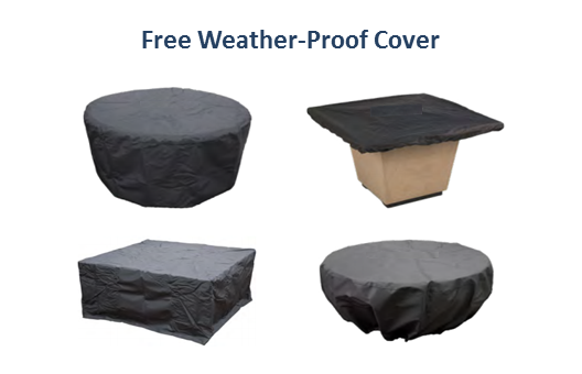 Aura Rectangle Fire Pit with Electronic Ignition 78 Free Cover by Fire by Design