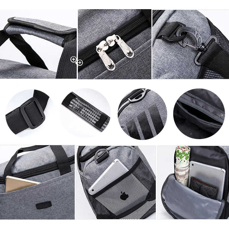 Large Capacity Travel Bag with Separate Shoe Compartment