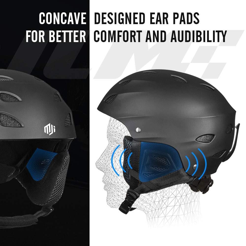 ILM Ski Helmet for Men & Women - ASTM Certified, Adjustable, Ventilated (Black, L)