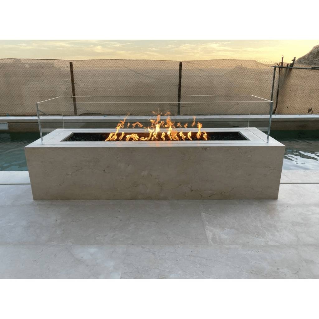 The Outdoor Plus - Cabo Linear GFRC Concrete Rectangle Natural Gas Fire Pit 90