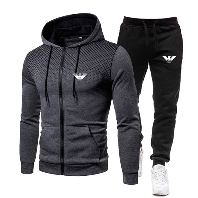 Men's Hoodie Suit Two-Piece Fitness Running Sportswear