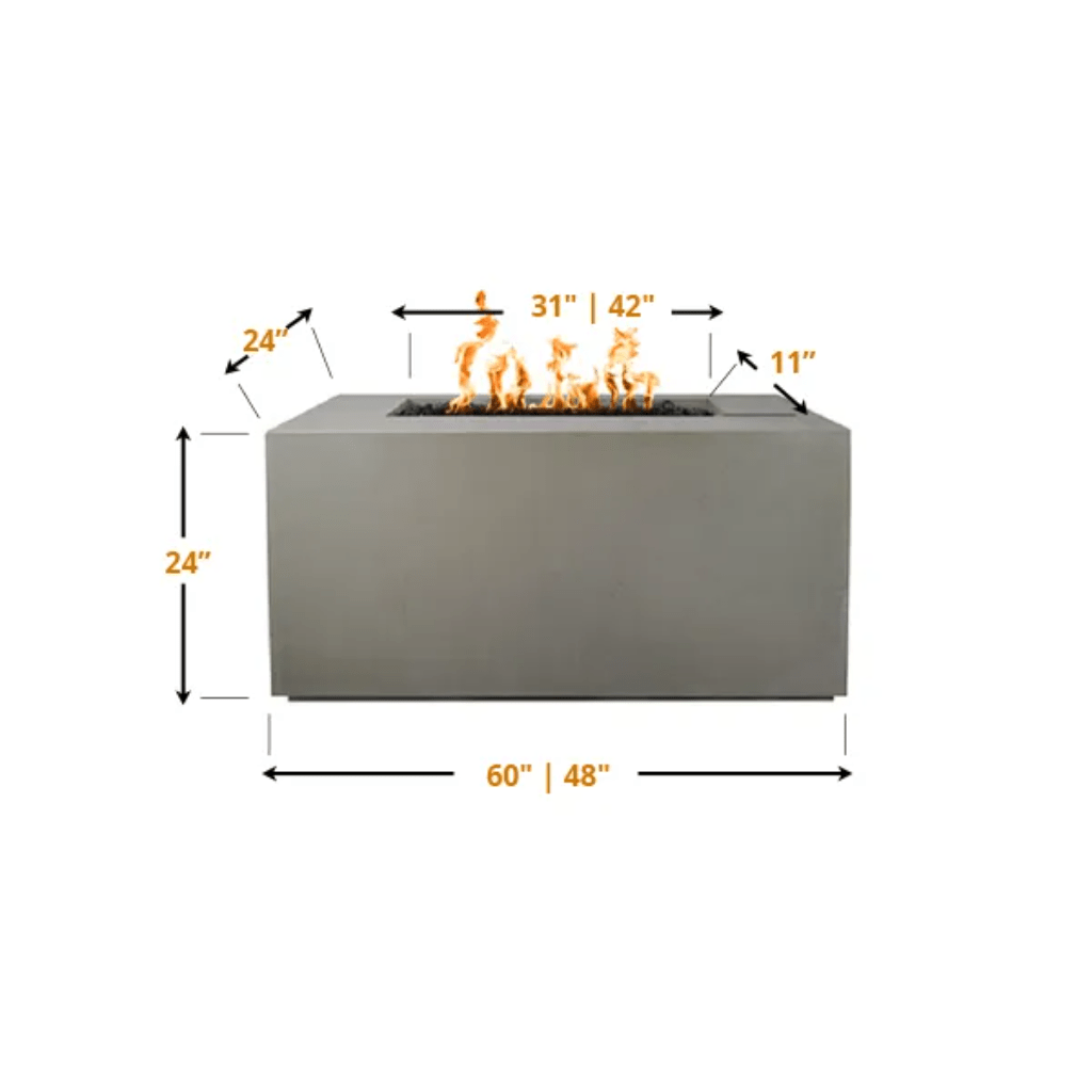 The Outdoor Plus - Pismo GFRC Concrete Rectangle Liquid Propane Fire Pit 48