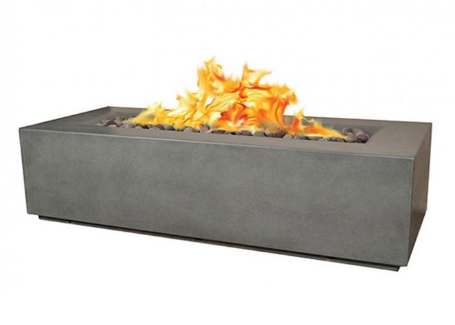 Aura Rectangle Fire Pit with Electronic Ignition 78 Free Cover by Fire by Design