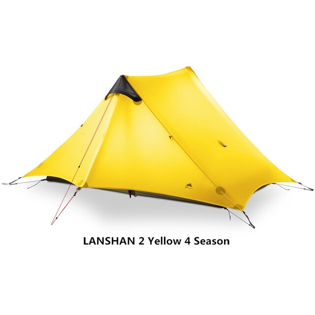 LanShan 2 3F UL GEAR Ultralight Camping Tent for 1-2 Persons, 3-4 Season, 15D Silnylon Rodless Design