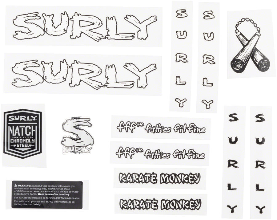 Surly Karate Monkey Decal Set for Bicycle Frame Repair and Customization