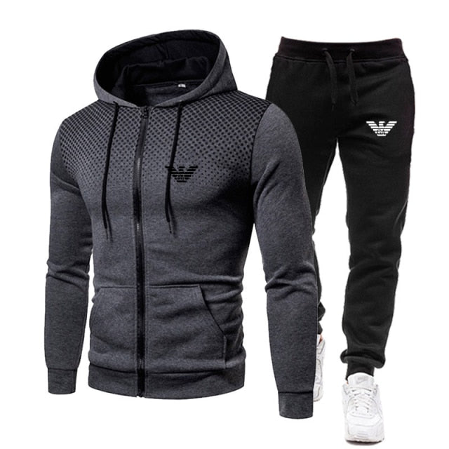 Men's Hoodie Suit Two-Piece Fitness Running Sportswear