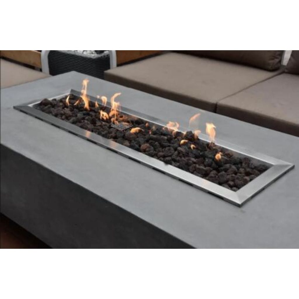 Elementi 60 Dark Gray Granville Concrete Rectangle Gas Fire Table