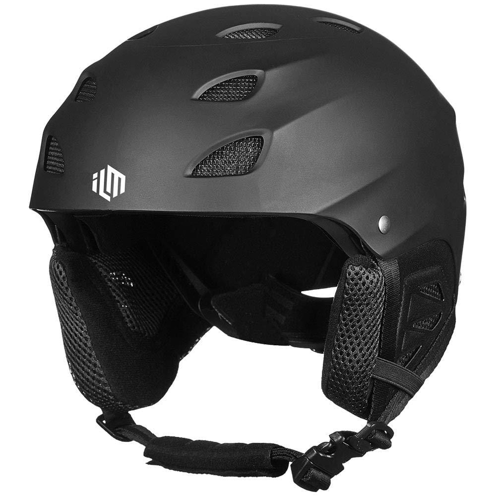 ILM Ski Helmet for Men & Women - ASTM Certified, Adjustable, Ventilated (Black, L)